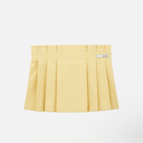 New! We-ar4 The 98 Mini Yellow Pleated 90s Mini Skirt 💛 Large! NWT! - Picture 5 of 14